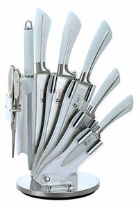 8dílná sada ocelových nožů, nůžek a ocílky Royalty Line RL-KSS750 / bílá