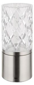 GLOBO 21010N LUNKI dotyková stolní lampička V190mm LED 2,5W/185lm 2700+6500+4000K matný nikl, průhledná, včetně baterie CR18650 1800mAh 3,7V, USB-A 2.0 - USB-C