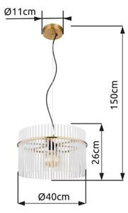 GLOBO 15698HM GORLEY závěsné svítidlo D400mm 1xE27 zlatá, bílá