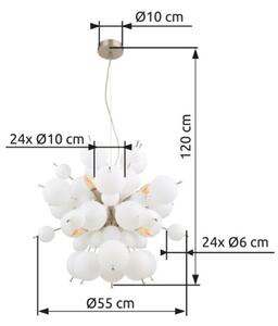 GLOBO 15633HO UDO závěsné svítidlo D550mm 6xE14 matný nikl, bílá