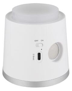 GLOBO 58454W MEEYA dotyková stolní lampička LED V446mm 6W/300lm 3000+4000+6500K stříbrná, bílá, včetně baterie CR18650 1500mAh 3,7V, USB kabel