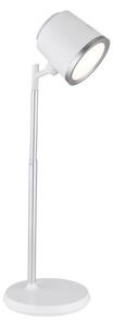 GLOBO 58454W MEEYA dotyková stolní lampička LED V446mm 6W/300lm 3000+4000+6500K stříbrná, bílá, včetně baterie CR18650 1500mAh 3,7V, USB kabel