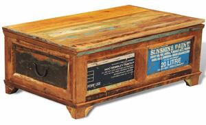 Konferenční stolek úložný prostor vintage recyklované dřevo 241092