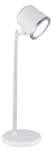GLOBO 58454W MEEYA dotyková stolní lampička LED V446mm 6W/300lm 3000+4000+6500K stříbrná, bílá, včetně baterie CR18650 1500mAh 3,7V, USB kabel