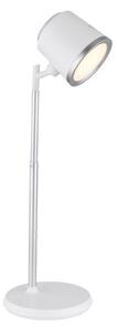 GLOBO 58454W MEEYA dotyková stolní lampička LED V446mm 6W/300lm 3000+4000+6500K stříbrná, bílá, včetně baterie CR18650 1500mAh 3,7V, USB kabel