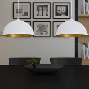 Stropní lampa polokoule 2 ks s nastavitelnou výškou bílá 241114