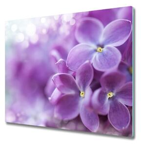 Skleněná krájecí deska Lilac květiny 60x52 cm
