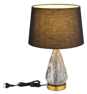 GLOBO 24147B KISA stolní lampa V540mm 1xE27 mosazná, imitace mramoru, černá