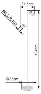 GLOBO 57851S BRISBON stojací lampa V1540mm 2xGU10 bílá, matný nikl