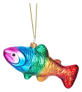 Skleněná ručně vyrobená vánoční ozdoba 7 cm Rainbow Trout – Sass & Belle