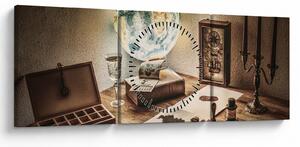Obraz - cestovatelský stůl (s hodinami) (90x30 cm)