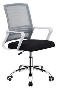 TEMPO Kancelářská židle, síťovina šedá / látka černá / plast bílý, APOLO 2 NEW