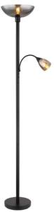 GLOBO 58903 BLADE stojací lampa V1780mm 1xE27, 1xE14 černá, kouřová