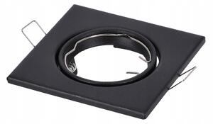 Černé čtvercové zápustné stropní svítidlo, nastavitelné, patice GU10, 82 × 82 mm