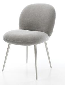 DELIFE Jídelní židle Nube-Flex strukturovaná látka Měkký šedá 4-nohá zúžená nerezová ocel taštičkové pružiny