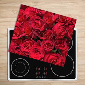 Skleněná krájecí deska Červené růže 60x52 cm