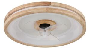GLOBO 03650 GATIAN stropní svítidlo s ventilátorom D500mm LED 30W/2250lm 2700-6500K bílá, dřevo, dálkový ovladač