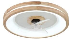 GLOBO 03650 GATIAN stropní svítidlo s ventilátorom D500mm LED 30W/2250lm 2700-6500K bílá, dřevo, dálkový ovladač