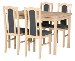 MILÉNIUM 4 Jídelní set stůl + 4 židle, dub sonoma