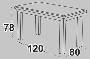 Jídelní set MILENIUM, stůl + 4 židle, bílá