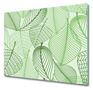 Skleněná krájecí deska Leaves pattern 60x52 cm
