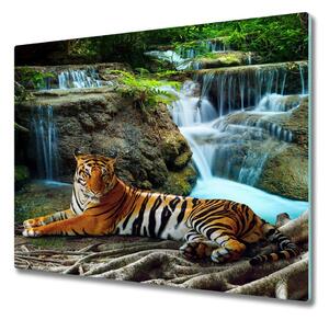 Skleněná krájecí deska Tiger vodopád 60x52 cm