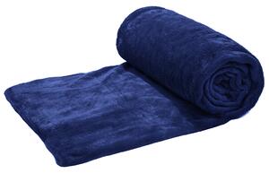 Tmavě modrá mikroplyšová deka VIOLET, 150x200 cm