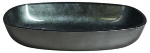 SAPHO KVAORE skleněné retro umyvadlo na desku, 54x39,5 cm, černá TY220