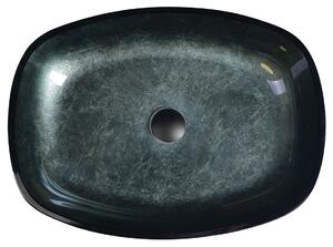 SAPHO KVAORE skleněné retro umyvadlo na desku, 54x39,5 cm, černá TY220