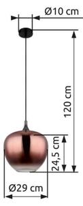 GLOBO 15548H1G MAXY závěsné svítidlo D290mm 1xE27 černá, měděná