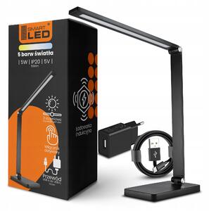 LED stolní lampa 7 W, s bezdrátovým nabíjením, s dotykovým ovládáním, CCT