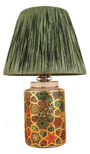 Zelená stolní lampa se stínidlem z papírového výpletu (výška 38 cm) Alev – Opviq lights