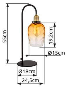 GLOBO 15786T SALVY stolní lampička V550mm 1xE27 černá, jantarová