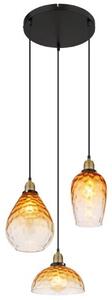 GLOBO 15786-3H1 SALVY závěsné svítidlo D460mm 3xE27 černá, jantarová