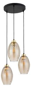 Lustr na lanku SEBO 3xE27/15W/230V černá/kouřová béžová