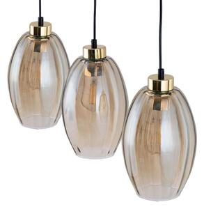 Lustr na lanku SEBO 3xE27/15W/230V černá/kouřová béžová