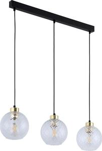 Lustr na lanku DEVON 3xE27/15W/230V černá/čirá