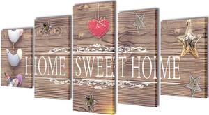 Sada obrazů, tisk na plátně, Home Sweet Home, 100 x 50 cm 241592