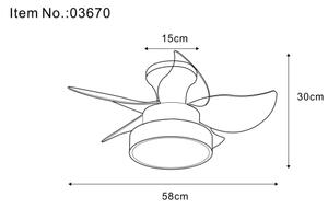 Globo 03670-LED Stm stropní ventilátor KARI LED/22W/230V 3000/4500/6000K hn+DO