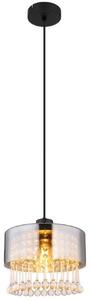 GLOBO 15884H1 HENDRY závěsné svítidlo D250mm 1xE27 matná černá, kouřová