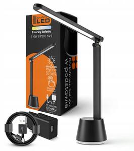 LED stolní lampa 10 W, s dotykovým ovládáním, stmívatelná, nastavitelná, 350 lm, IP20