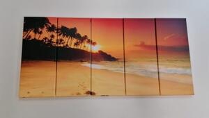 5-dílný obraz západ slunce na Srí Lance - 100x50 cm