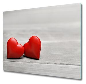 Skleněná krájecí deska Srdce na dřevo 60x52 cm