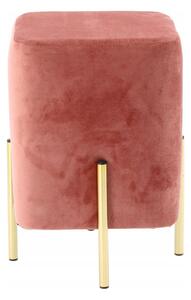ROGU SUPPLIES sametová taburetka ve tvaru kostky - růžová barva