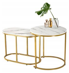 Konferenční stolek na kávu Home Living 2ks sada - bílá barva