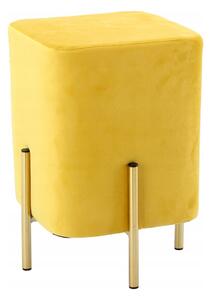 Supplies ROGU sametová taburetka ve tvaru kostky - žlutá