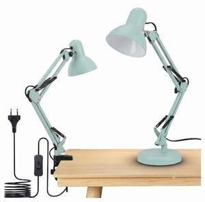 Mátová stolní lampa E27, nastavitelná, s klipsem, IP20