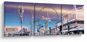 Obraz ulice v Las Vegas (s hodinami) (90x30 cm)