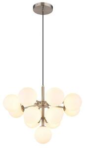GLOBO 56143-13N GRAPPY závěsné svítidlo D560mm 13xG9 matný nikl, bílá
