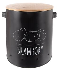 Orion Dóza na brambory, plech/bambus pr. 22,5 cm, BLACK CZ